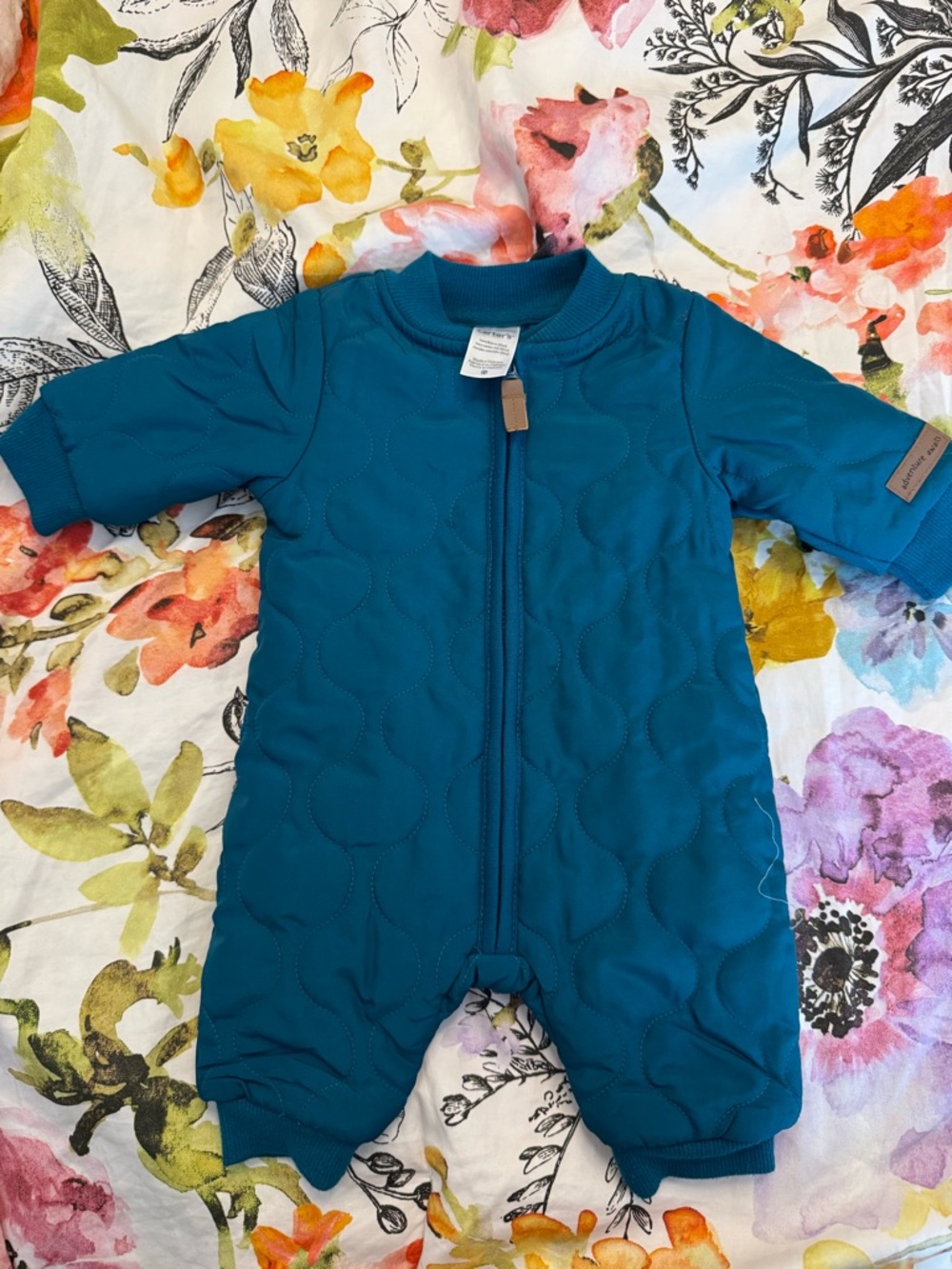 🍋2/$45🍋 Teal Quilted Baby One-Piece Zipper Romper